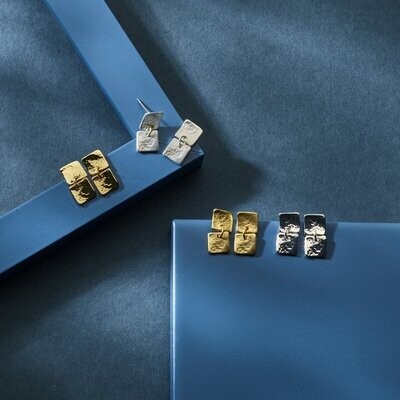 Biba - stekertjes vierkant (zilver)