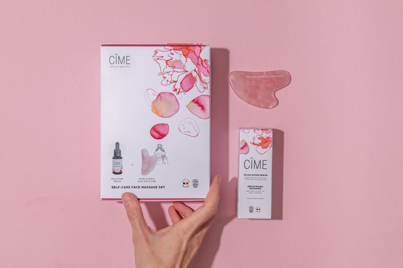 Cîme - Self-care face massage set | Wilde rozen serum + Gua sha