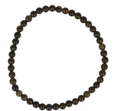 Armband - Obsidiaan goud (4mm)
