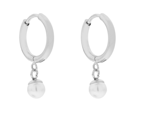 Essentialistics - Earrings large with pendant pearl