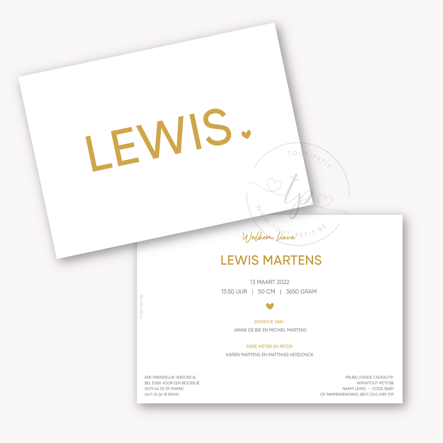 Geboortekaartje Lewis Geboortekaartje Lewis
