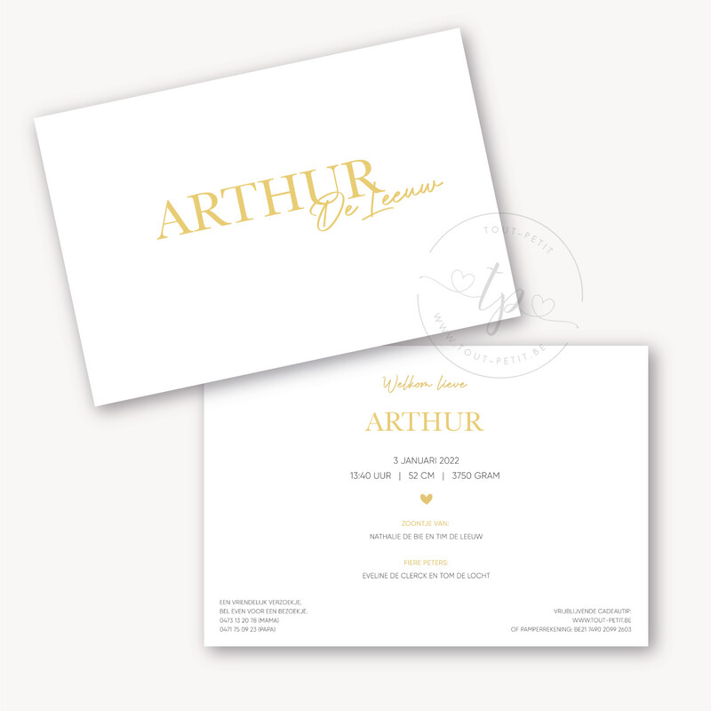 Geboortekaartje Arthur