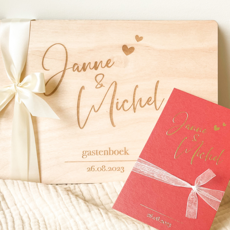 Trouwkaart 'Janne & Michel'