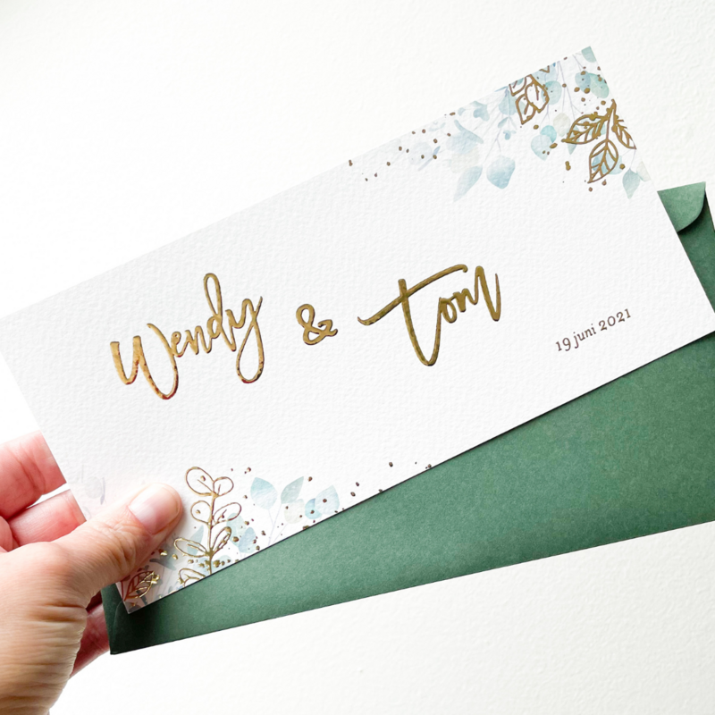 Trouwkaart 'Wendy & Tom'