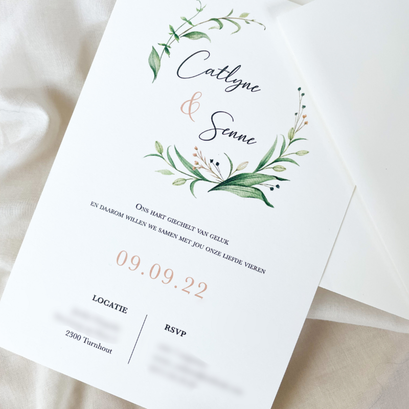 Trouwkaart 'Catlyne & Senne'