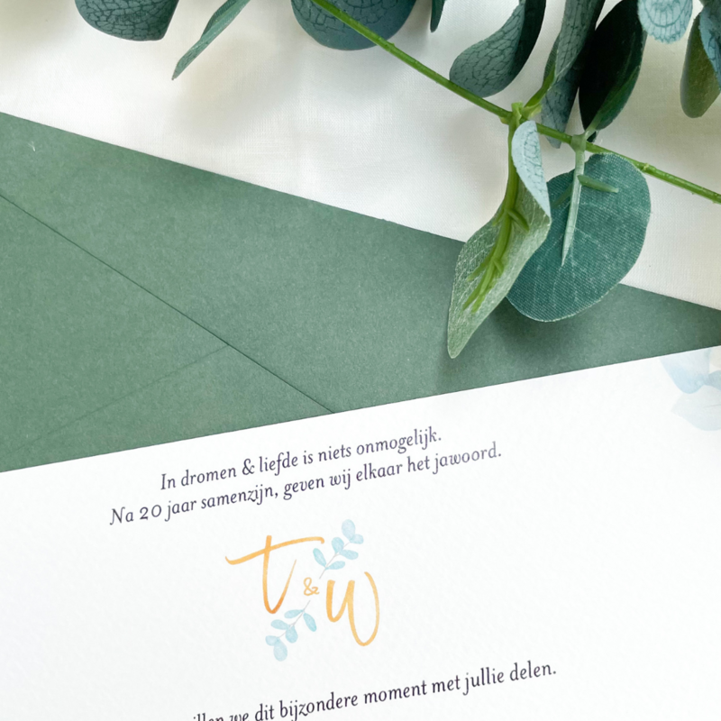 Trouwkaart 'Wendy & Tom'