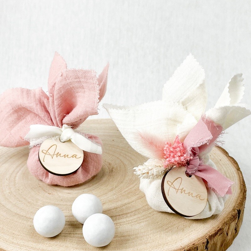 Tetra zakje met praliné marbles - thema roze