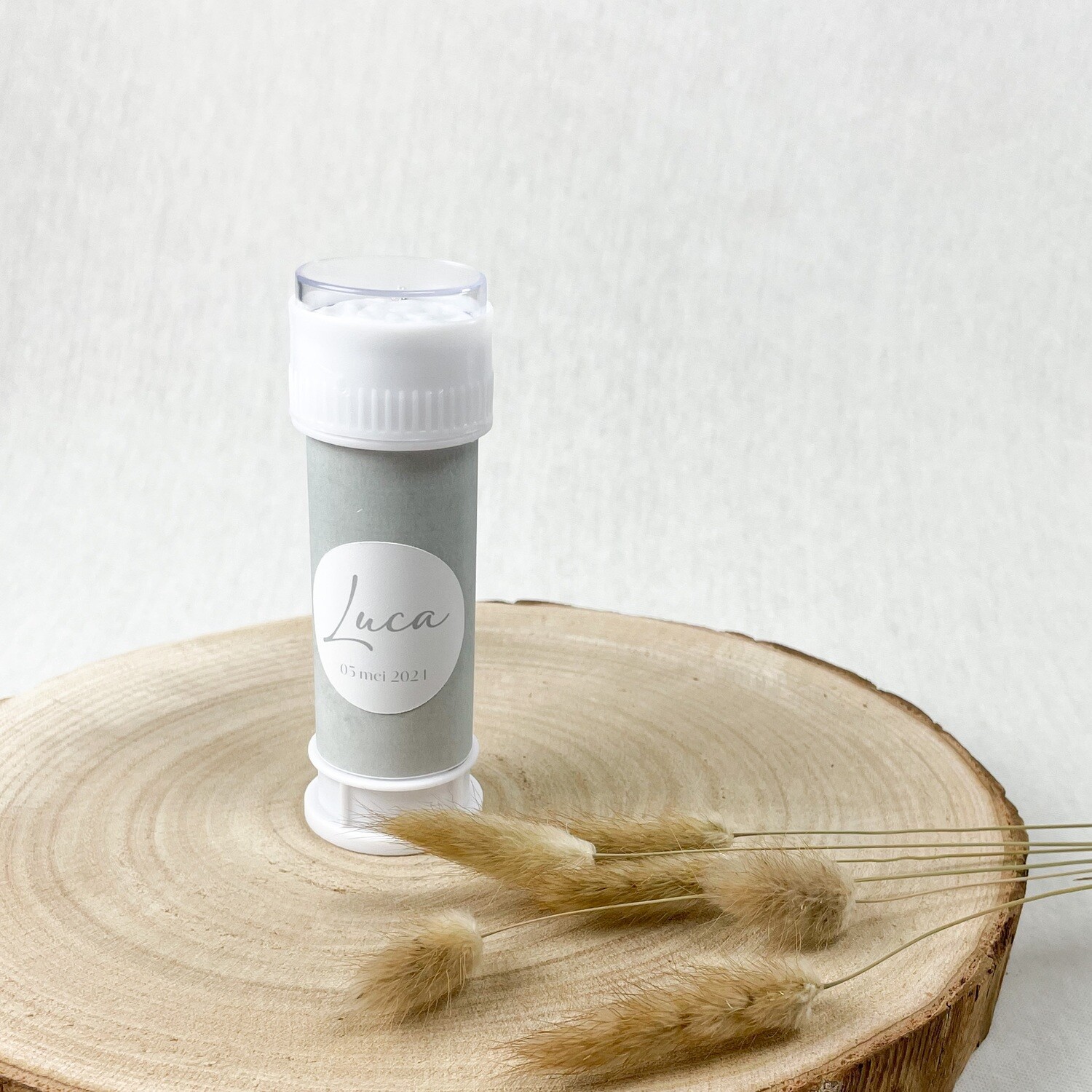 Bellenblaas met wikkel en sticker - thema groen