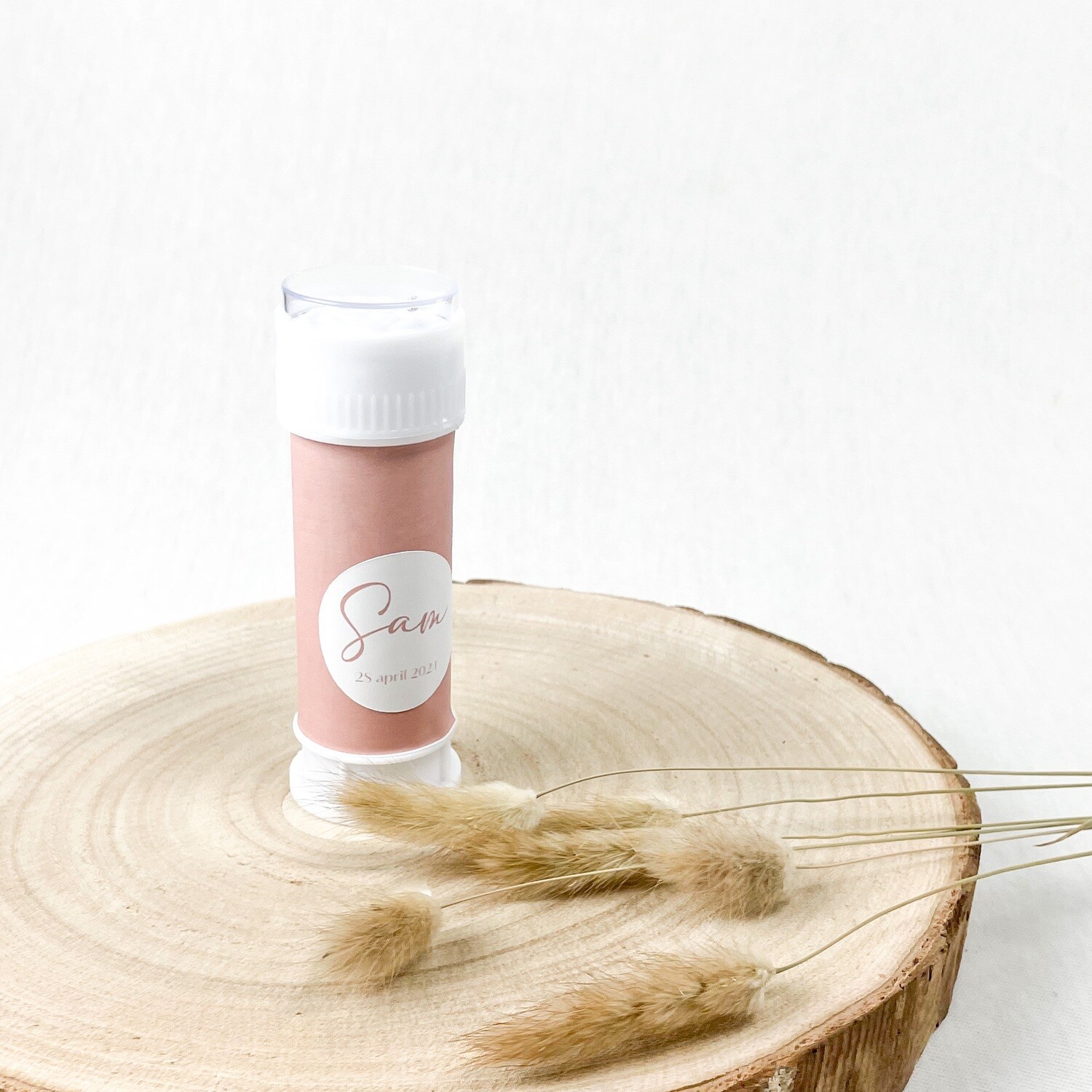 Bellenblaas met wikkel en sticker - thema terra