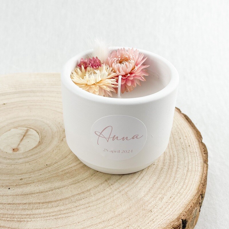 Keramiek potje met kaars