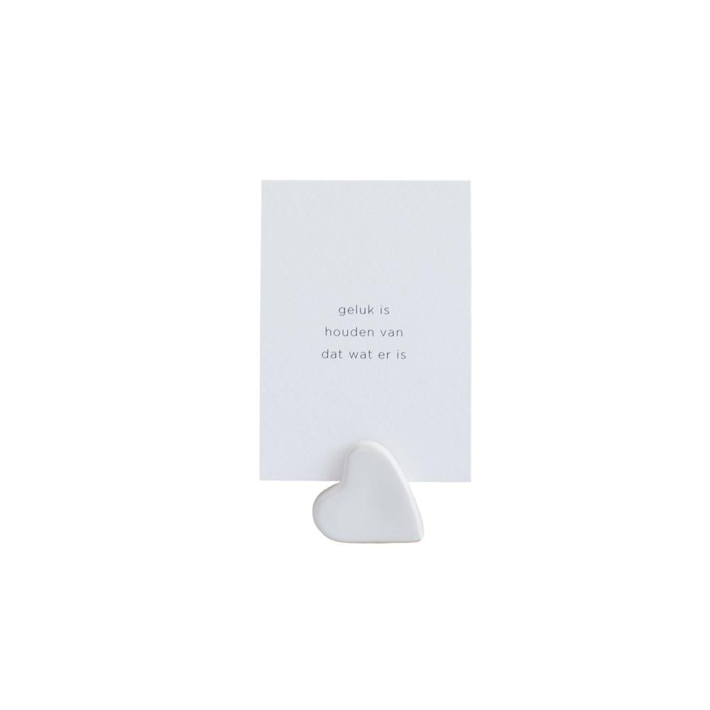 Kaarthouder hartje met kaart - Geluk is houden van dat wat er is