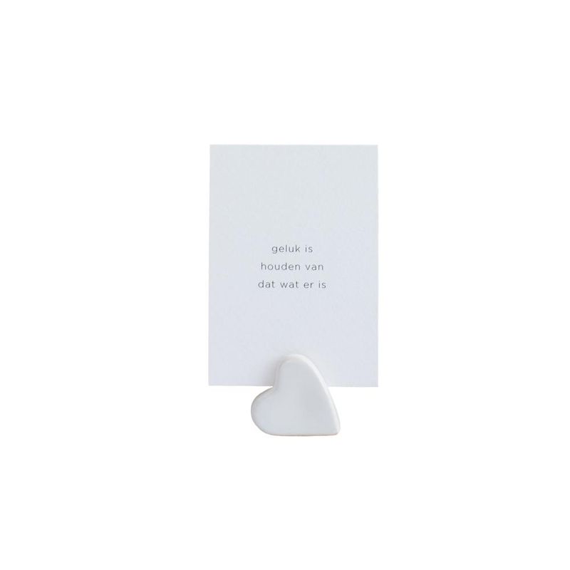 Kaarthouder hartje met kaart - Geluk is houden van dat wat er is