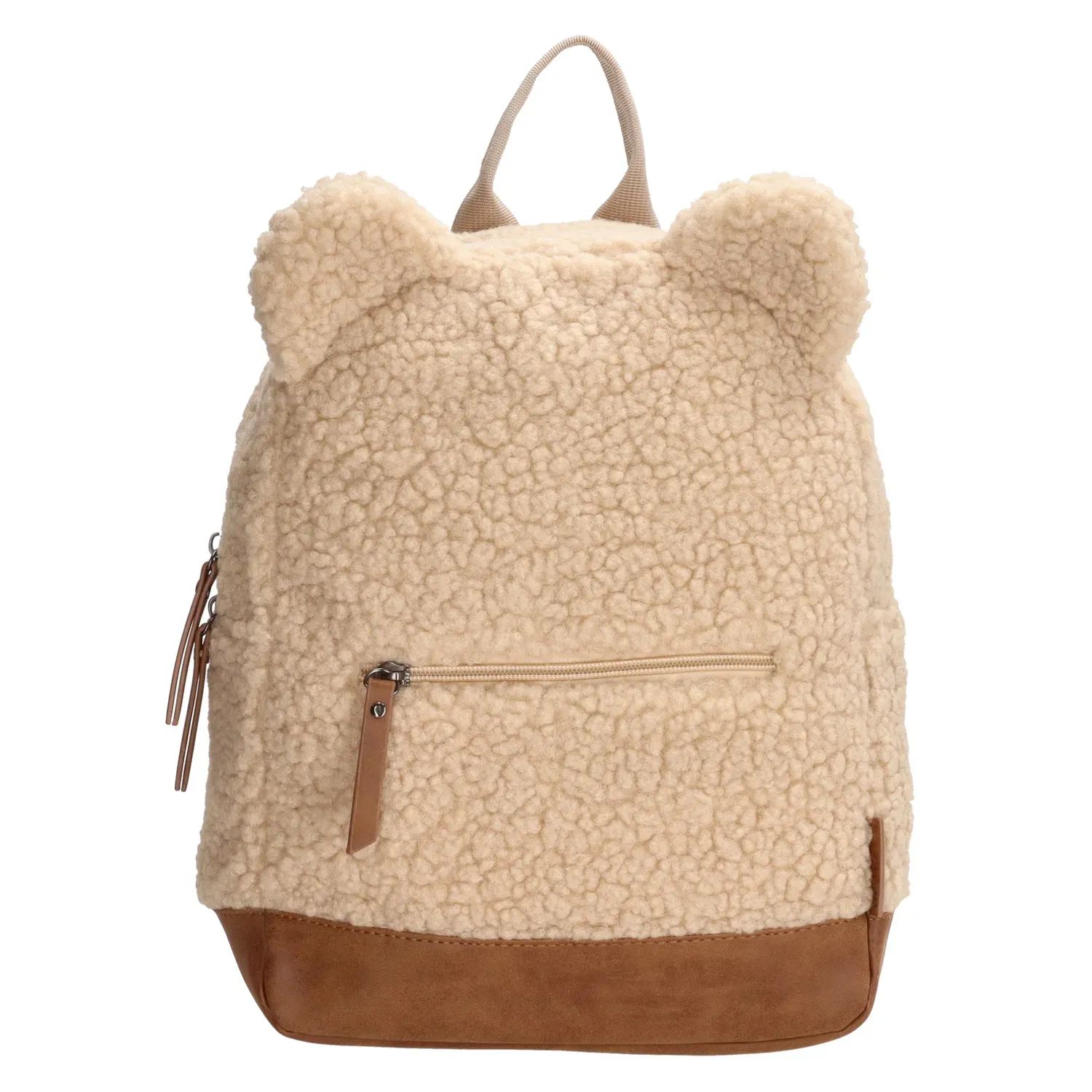 Teddy rugzak met verstevigde bodem - beige