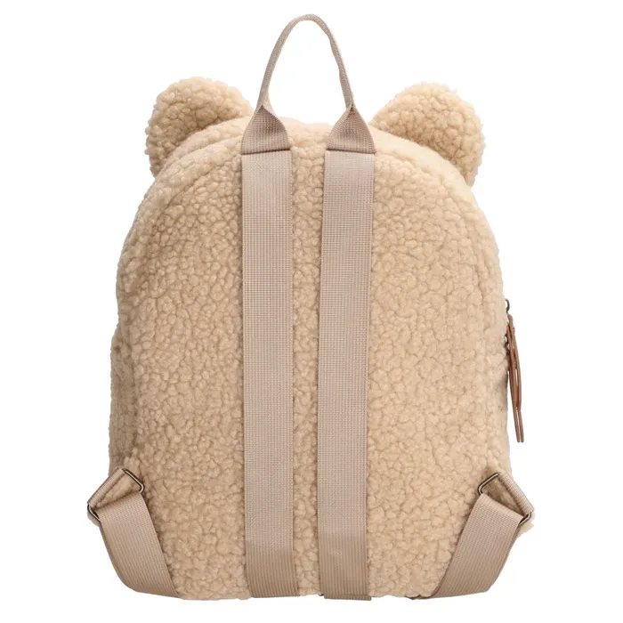 Teddy rugzak met verstevigde bodem - beige