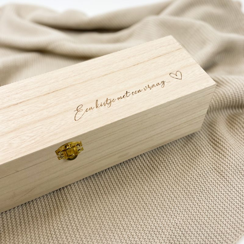 gegraveerde wijnkist - voor 1 fles