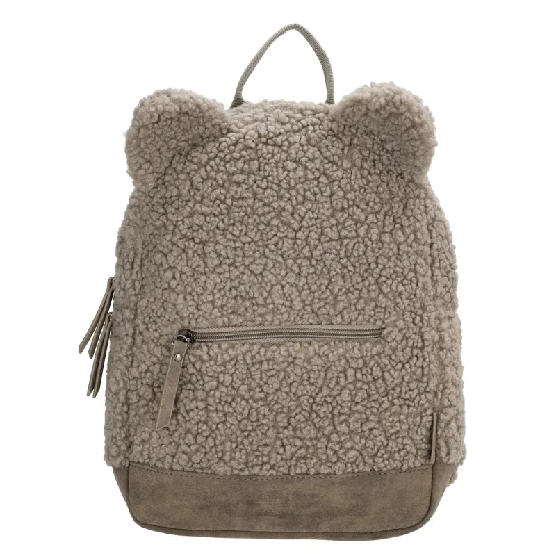 Teddy rugzak met verstevigde bodem - taupe