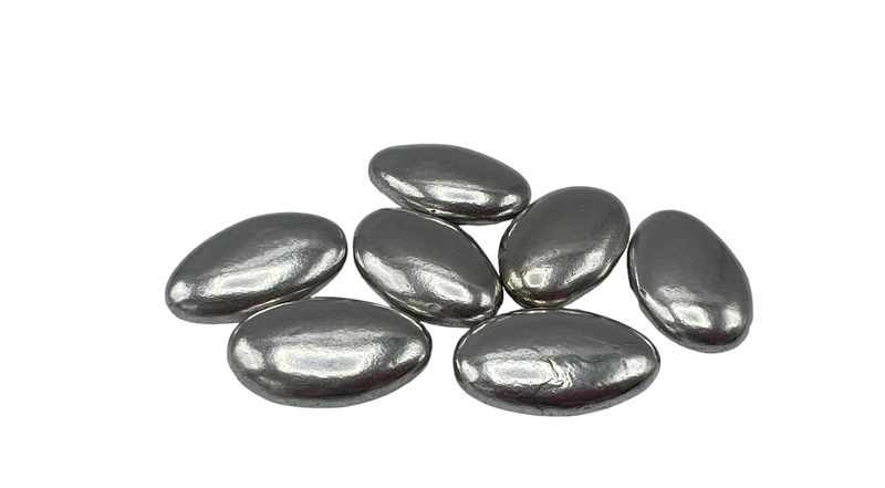 Suikerbonen - zilver metallic 55% - Papa Chocolat