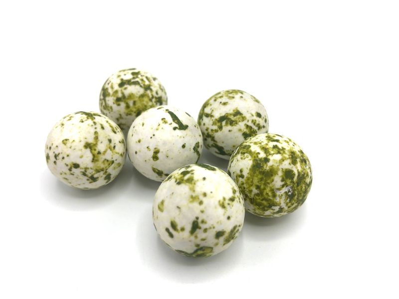 Pralinébollen - groen wit marmer - Papa Chocolat