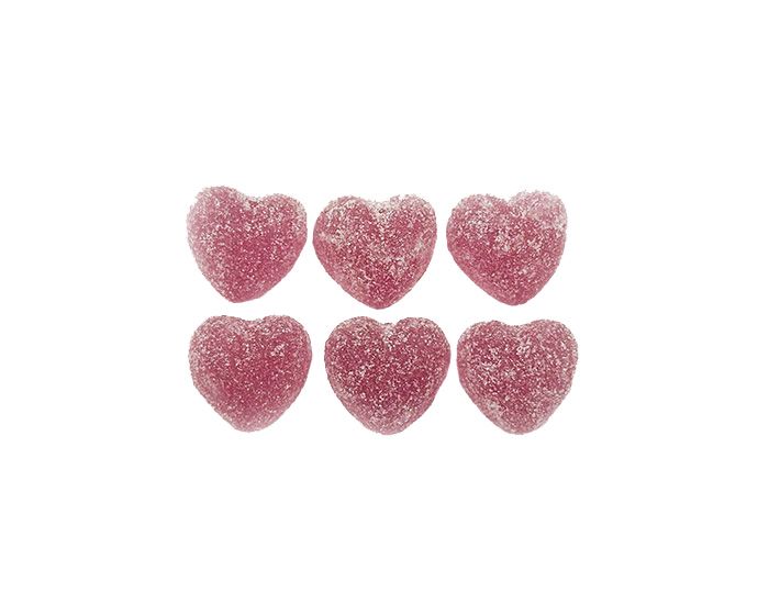 Gesuikerde hartjes - lila - 1 kg