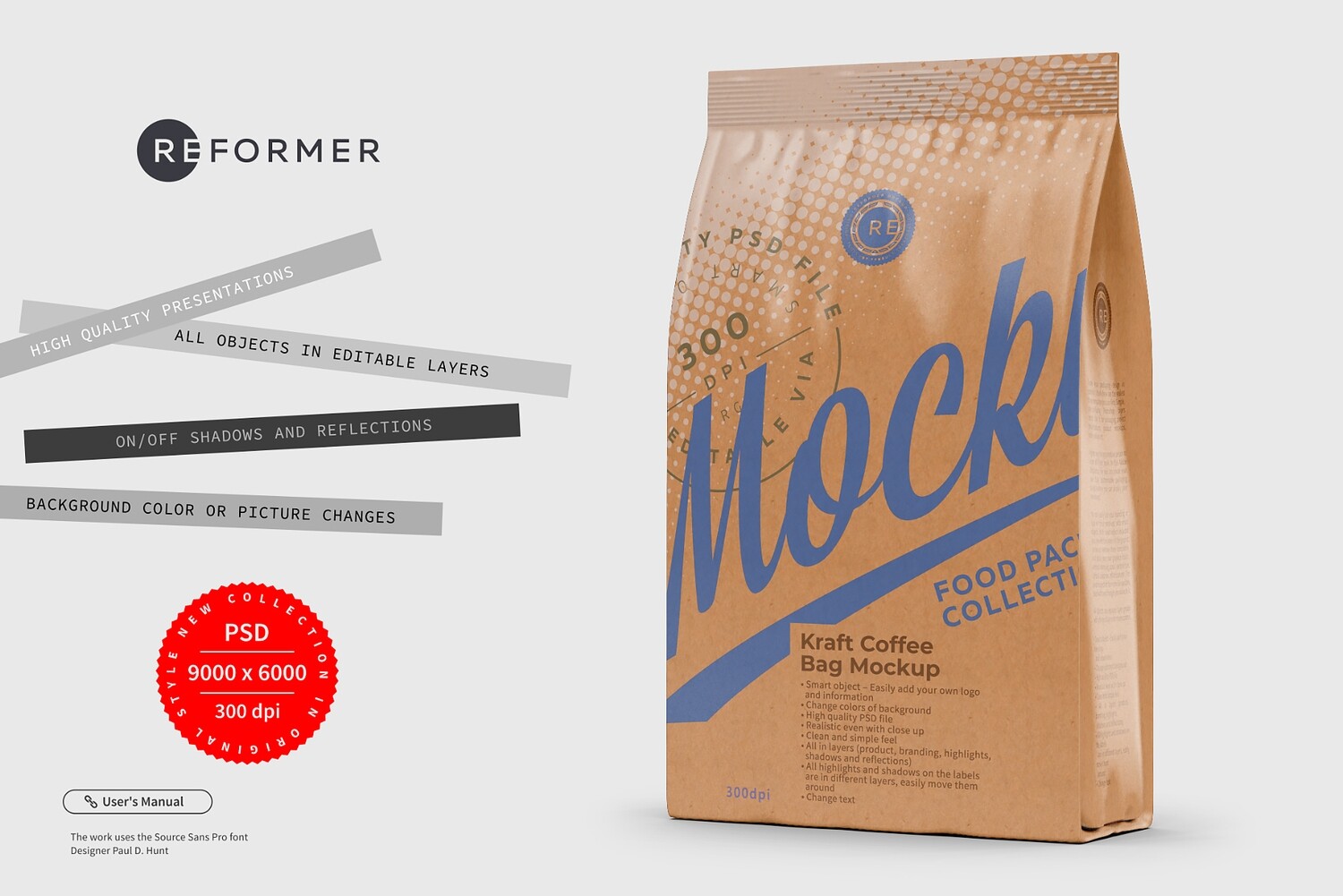 Kraft Coffee Bag Mockup