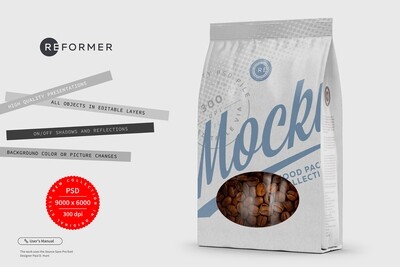 White Paper Bag With Window Mockup