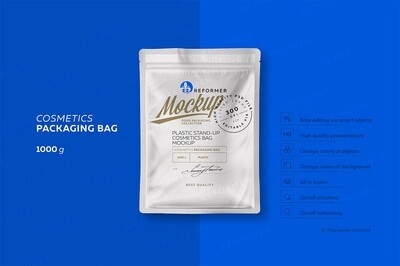 Plastic Cosmetics Bag Mock-up
