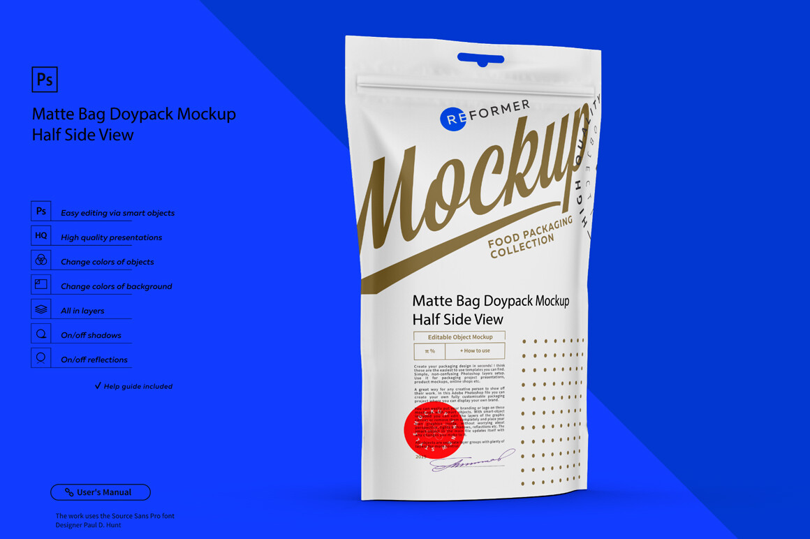 Transparent Doy-Pack with Zipper Mockup