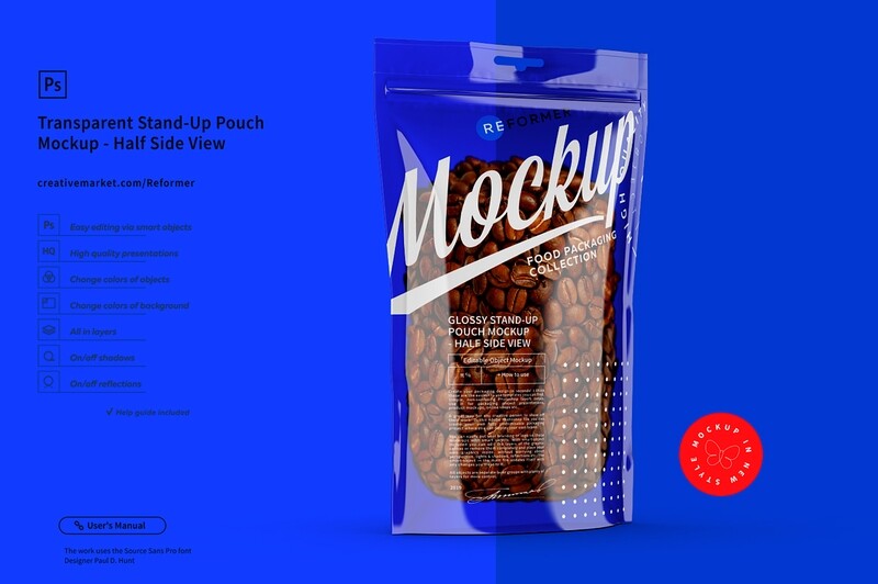 Transparent Stand-Up Pouch Mockup