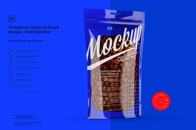Transparent Stand-Up Pouch Mockup Transparent Stand-Up Pouch Mockup