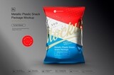 Metallic Plastic Snack Package Mockup