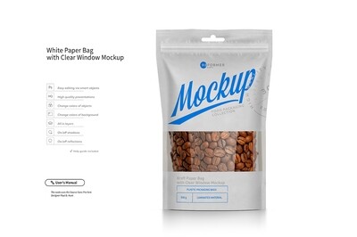 White Paper Bags With Window Mockup