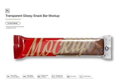 Transparent Snack Bar Mockup 120 g