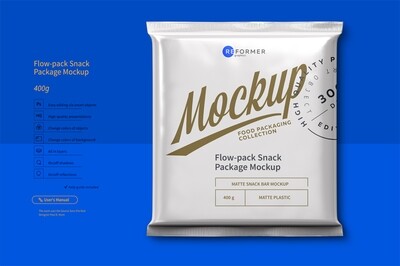Flow-pack Snack Bar Mockup 400 g
