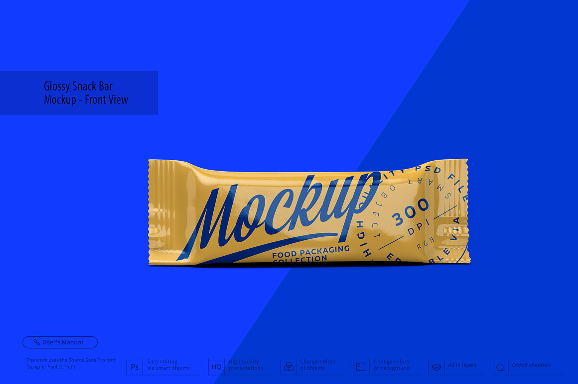 Glossy Snack Bar Mockup