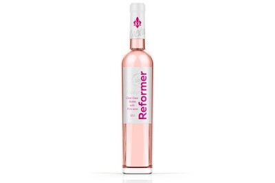 Clear Glass Bottle with Pink wine Mockup