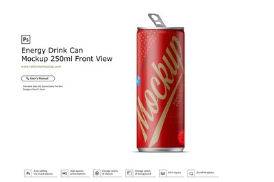 Energy Drink Can Mockup 250 ml