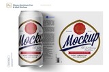 Glossy Aluminum Can &amp; label Mockup