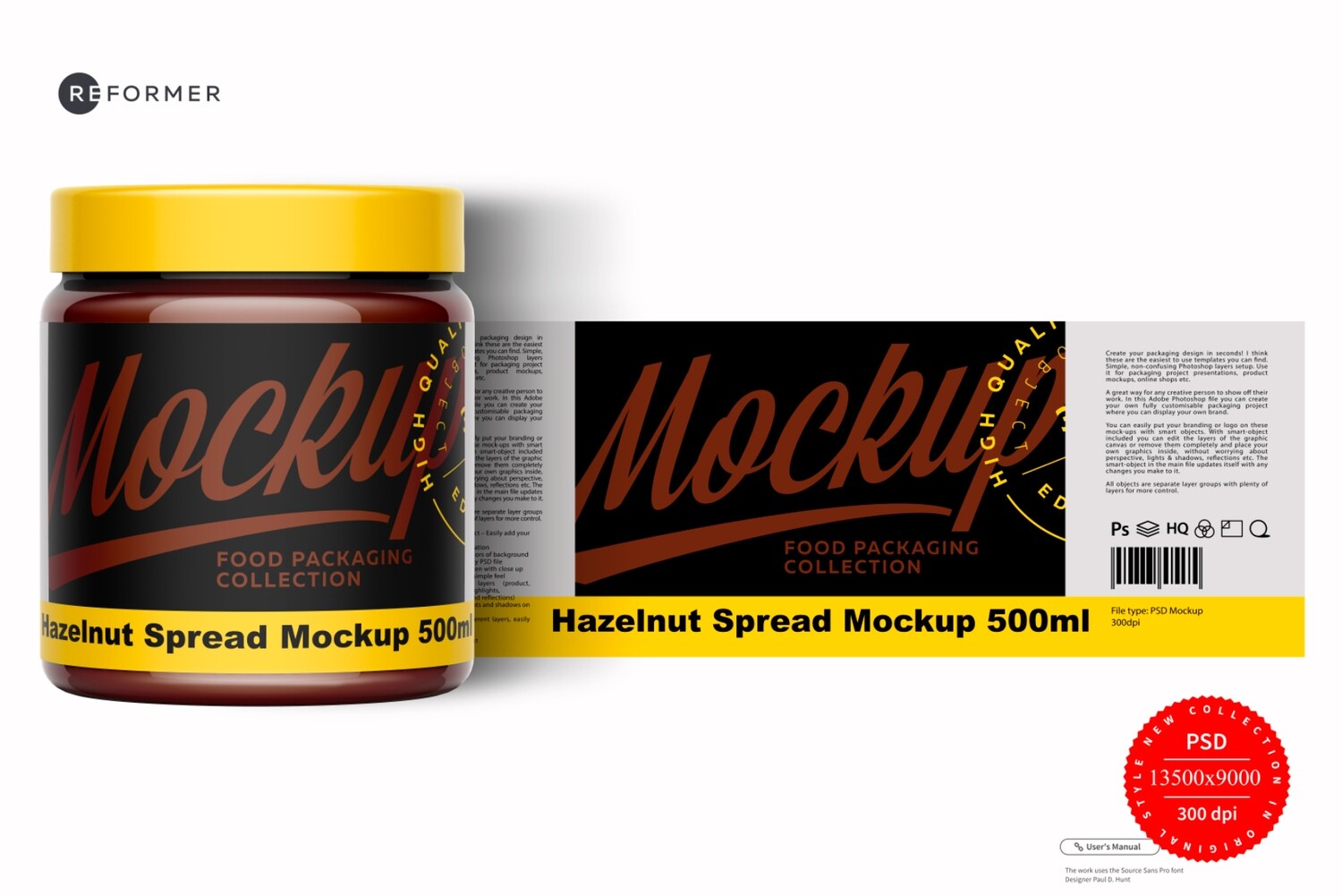 Hazelnut Spread Label Mockup 500 ml
