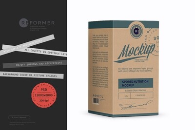 Kraft Paper Box Mockup Kraft Paper Box Mockup