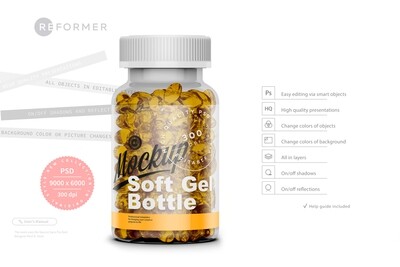 Glossy Soft Gel Bottle Mockup