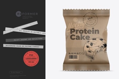 Kraft Protein Cake Snack Bar Mockup