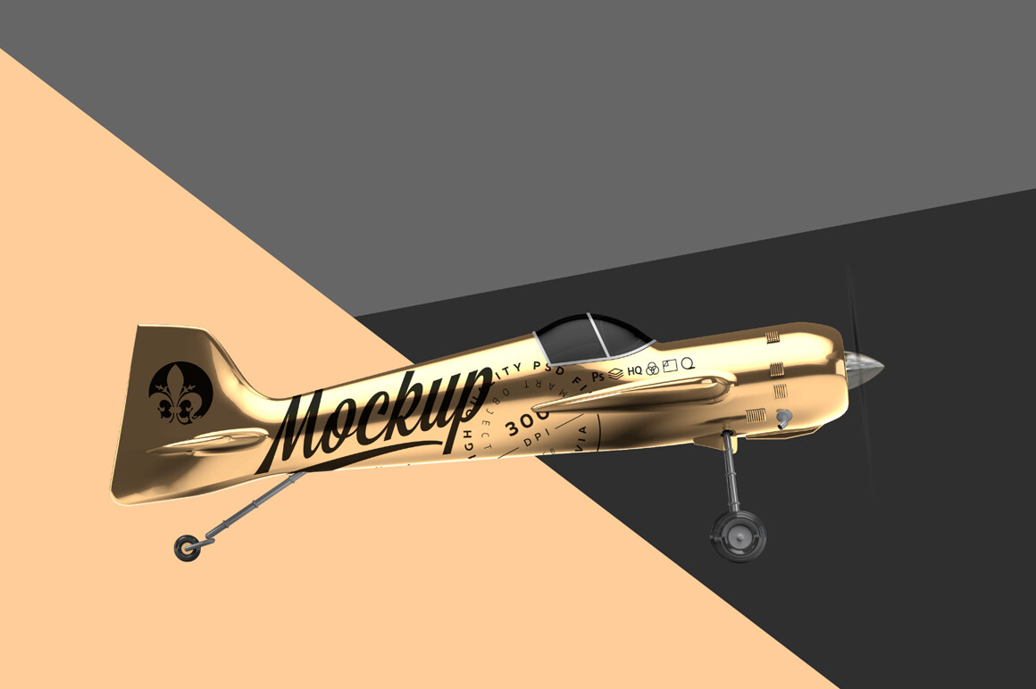 Gold Aerobatic Aircraft Mockup