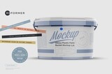 Glossy Plastic Paint Bucket Mockup 2,5L