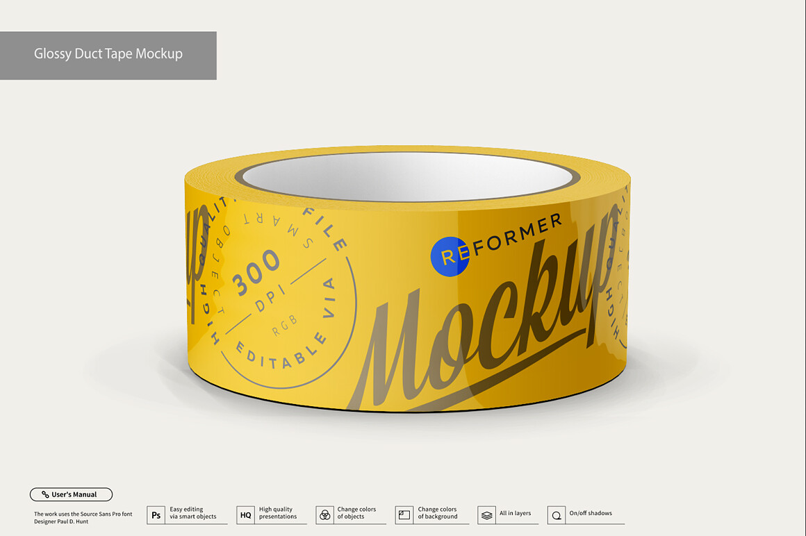 Glossy Duct Tape Mockup