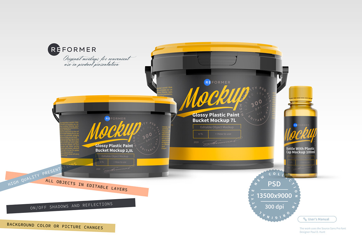 Paint and Varnish Products Packaging Mockup