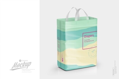 Travel Bag Diapers Packaging Mockup