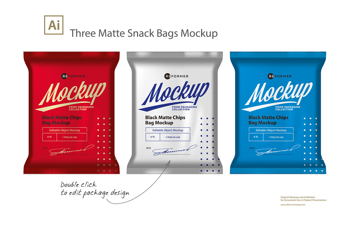 Snack Bag Vector Mockup