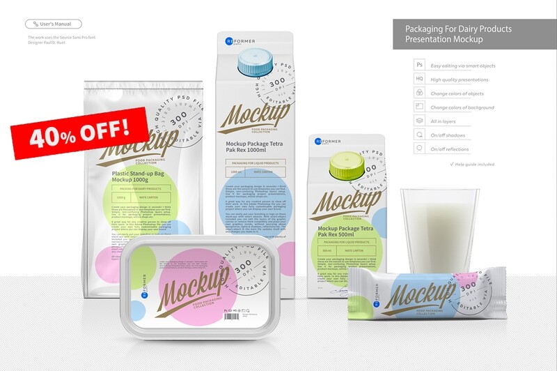 Packaging for Dairy Products Mockup Bundle