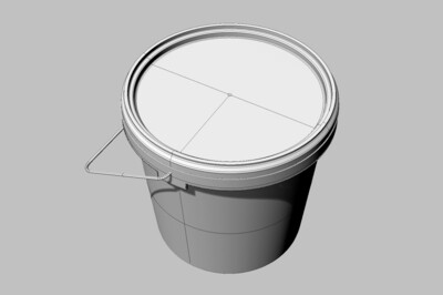 3d Model Plastic Paint Bucket