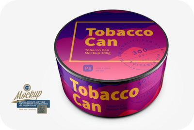 Tobacco Can Mockup 100g